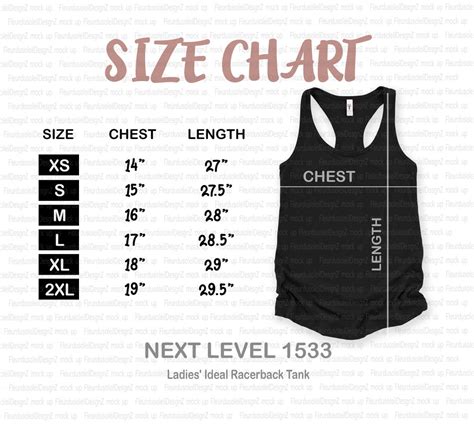 Next Level 1533 Size Chart