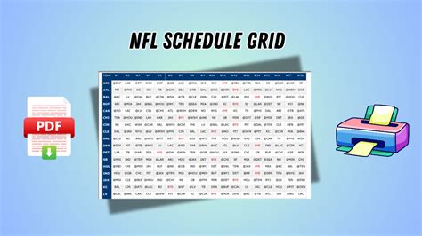 Nfl Schedule Grid Printable