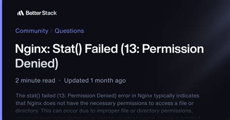 Nginx stat failed 13 permission denied