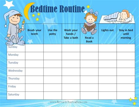 Night Time Routine Chart