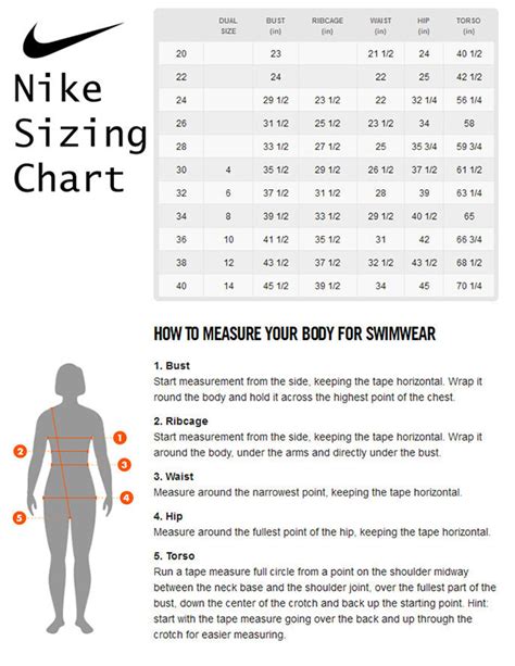 Nike Womens Size Chart