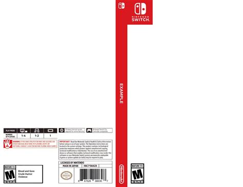Nintendo Switch Game Cover Template
