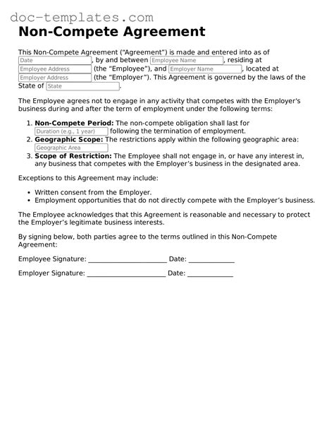 No Compete Contract Template