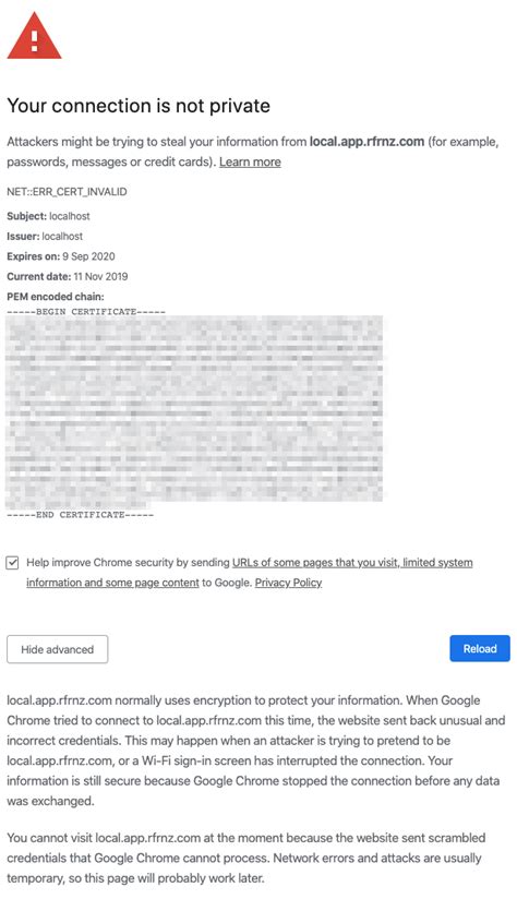 No Proceed Anyway option on NETERRCERTINVALID in Chrome on MacOS