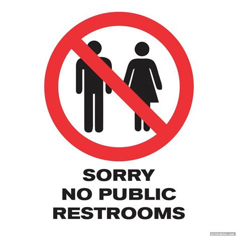 No Public Restroom Signs Printable