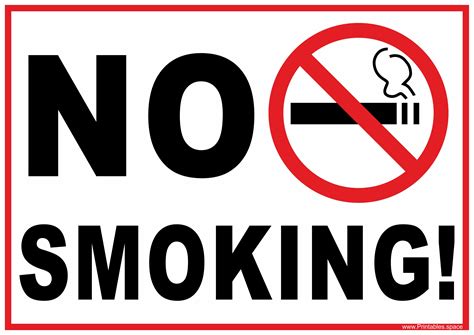No Smoking Signs Printable