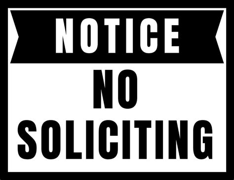 No Soliciting Printable Sign