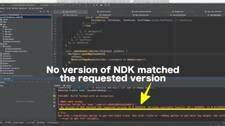 No version of NDK matched the requested version