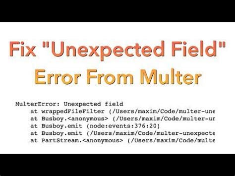 Node Multer unexpected field