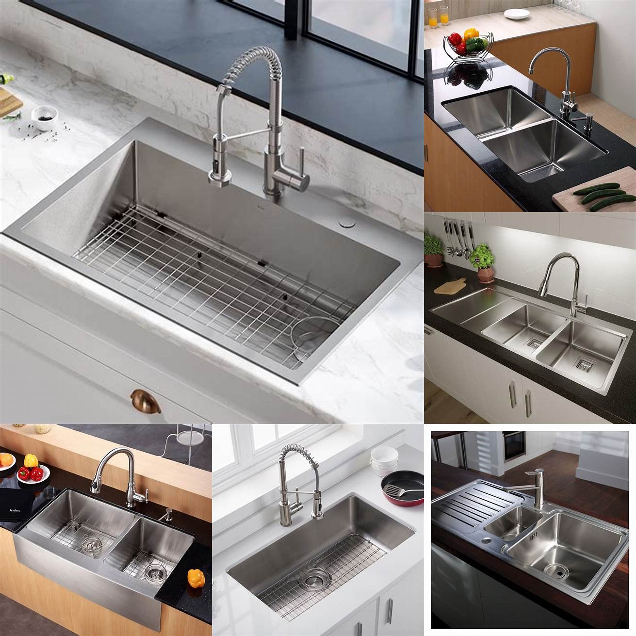 Noisier Stainless steel sinks can be noisier than other sink materials when water hits the bottom of the sink This can be remedied by adding sound-absorbing pads or mats to the sinks underside