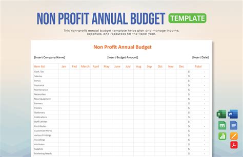 Non For Profit Budget Template