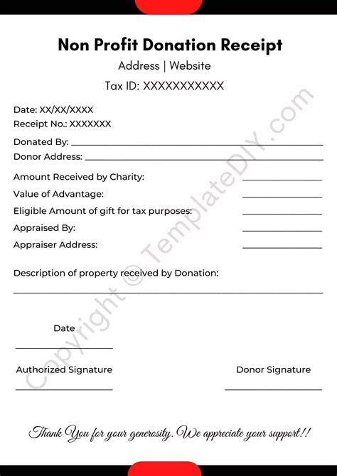 Non Profit Organization Receipt Template