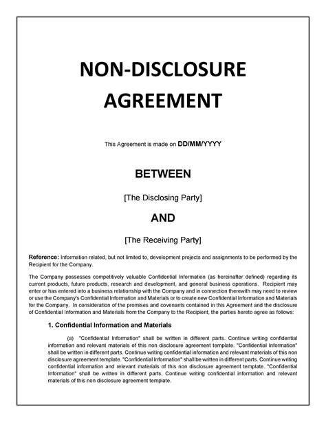 Non-disclosure Agreement Template