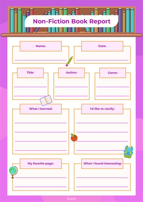Nonfiction Book Report Template