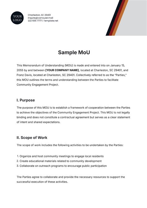Nonprofit Mou Template