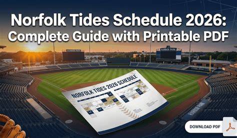 Norfolk Tides Printable Schedule