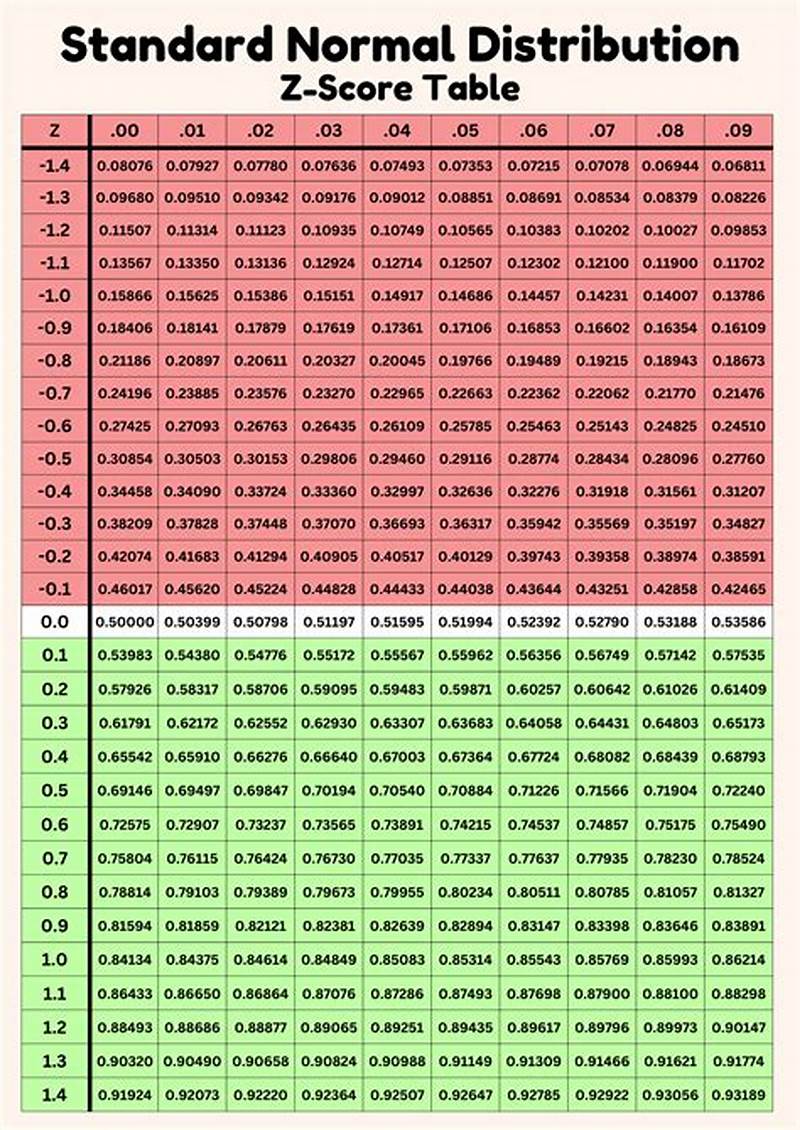 Normal Distribution Z Score Chart