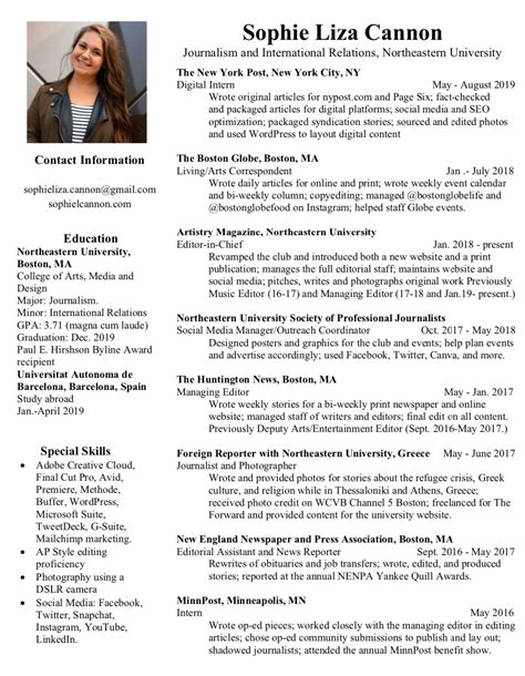 Northeastern Resume Template
