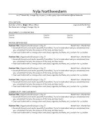 Northwestern Resume Template