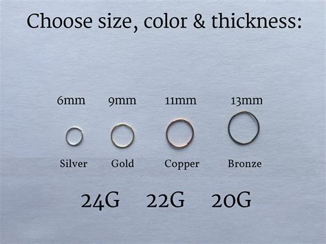 Nose Hoop Size Chart