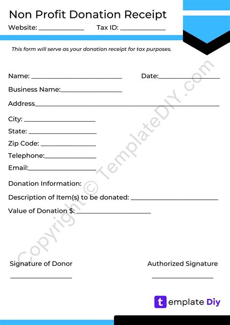 Not For Profit Donation Receipt Template