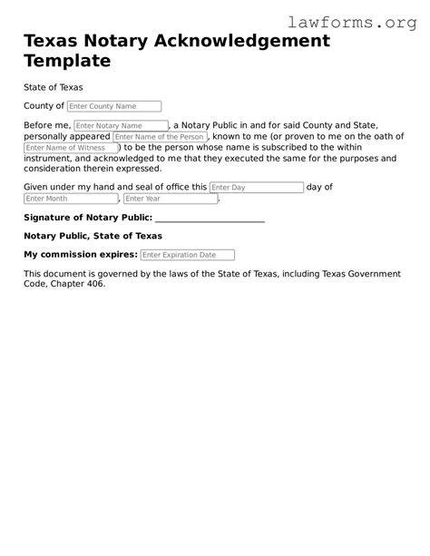 Notary Public Template Texas