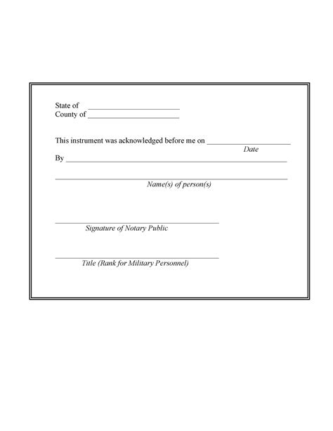 Notary Signature Template
