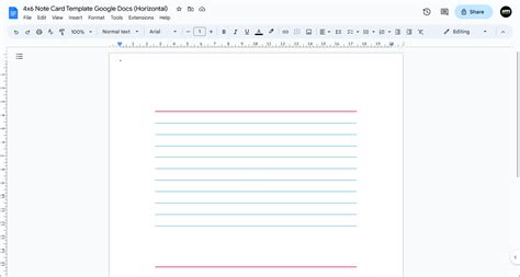 Note Card Google Doc Template