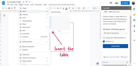 Notecard Template Google Docs