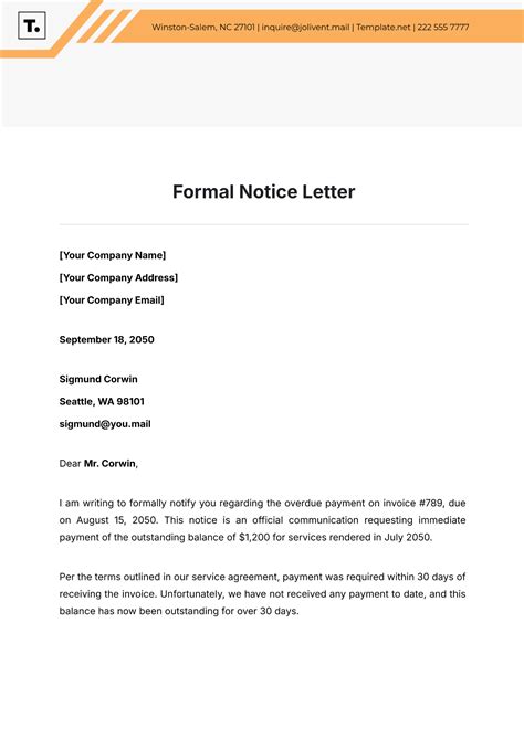Notice Letter Template