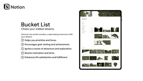 Notion Bucket List Template