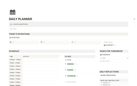 Notion Daily Schedule Template