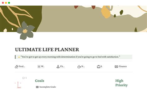 Notion Life Planner Template