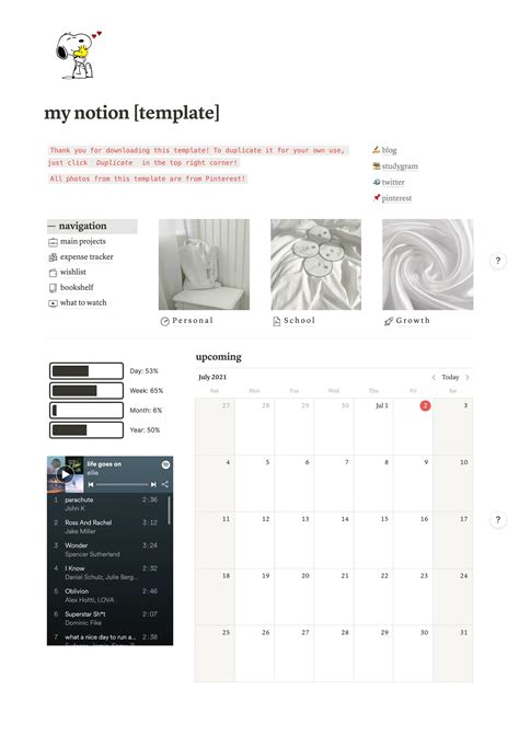 Notion Template Free