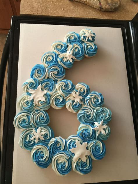 Number 6 Cupcake Cake Template