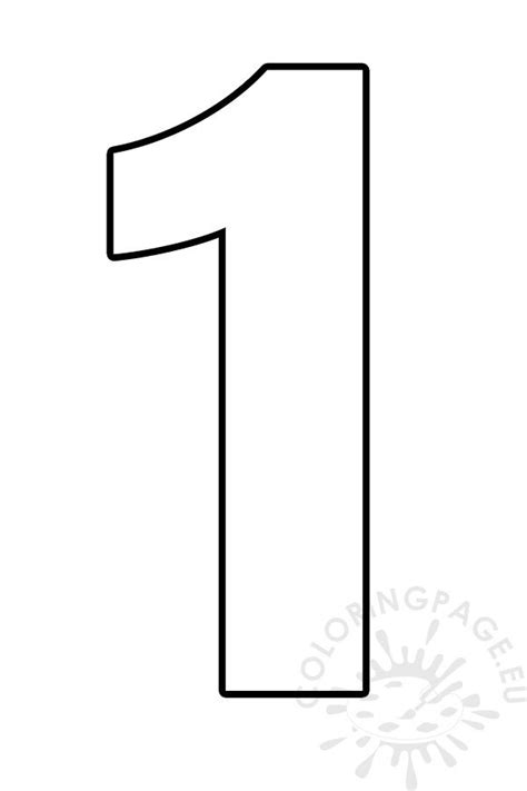 Number One Template Printable