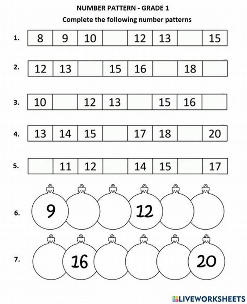 Number Pattern Worksheet