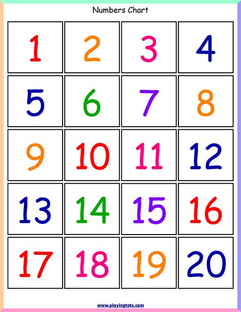 Numbers Printable 1 20