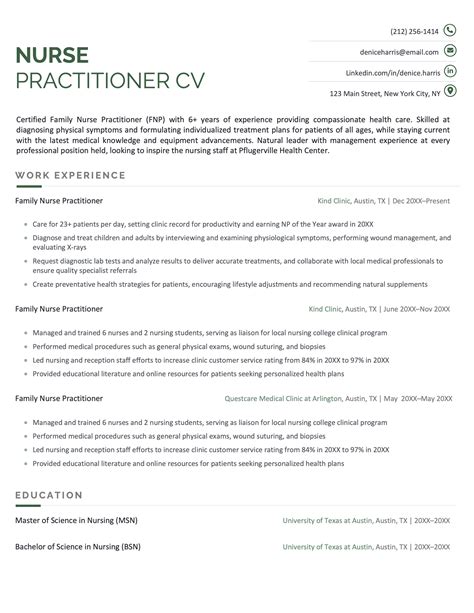 Nurse Practitioner Resume Templates