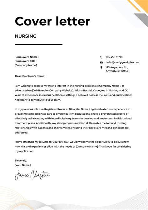 Nursing Cover Letter Templates