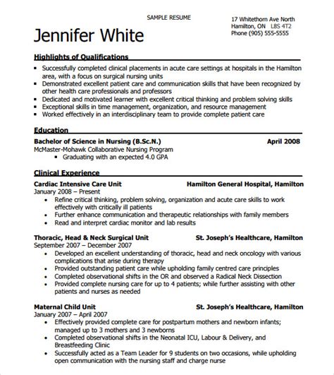 Nursing Resume Templates