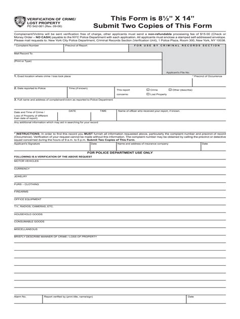 Nypd Police Report Template