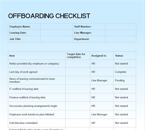 Offboarding Checklist Template