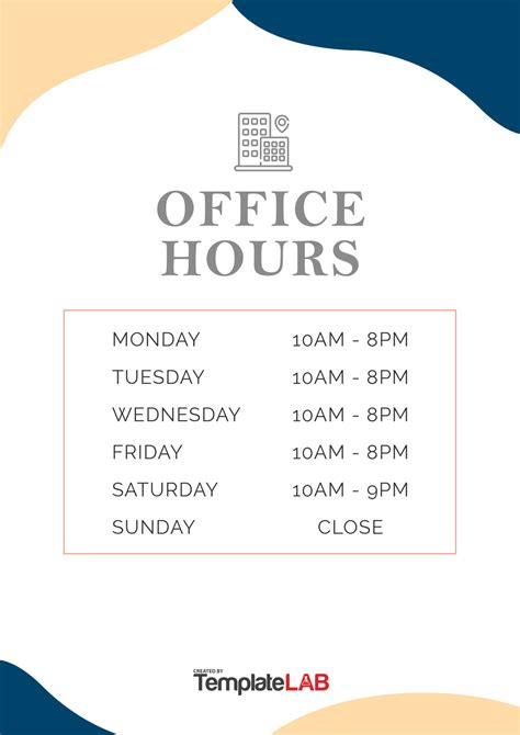 Office Hours Template Sign