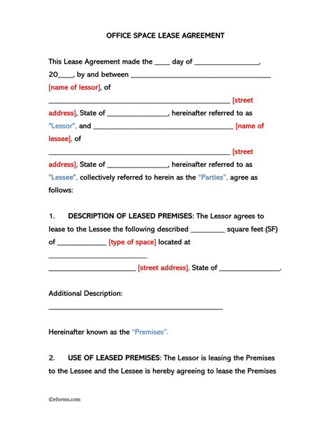 Office Lease Template