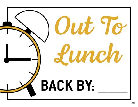 On Lunch Sign Printable