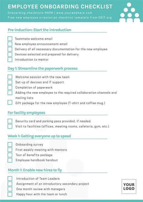 Onboarding Checklist Template Free