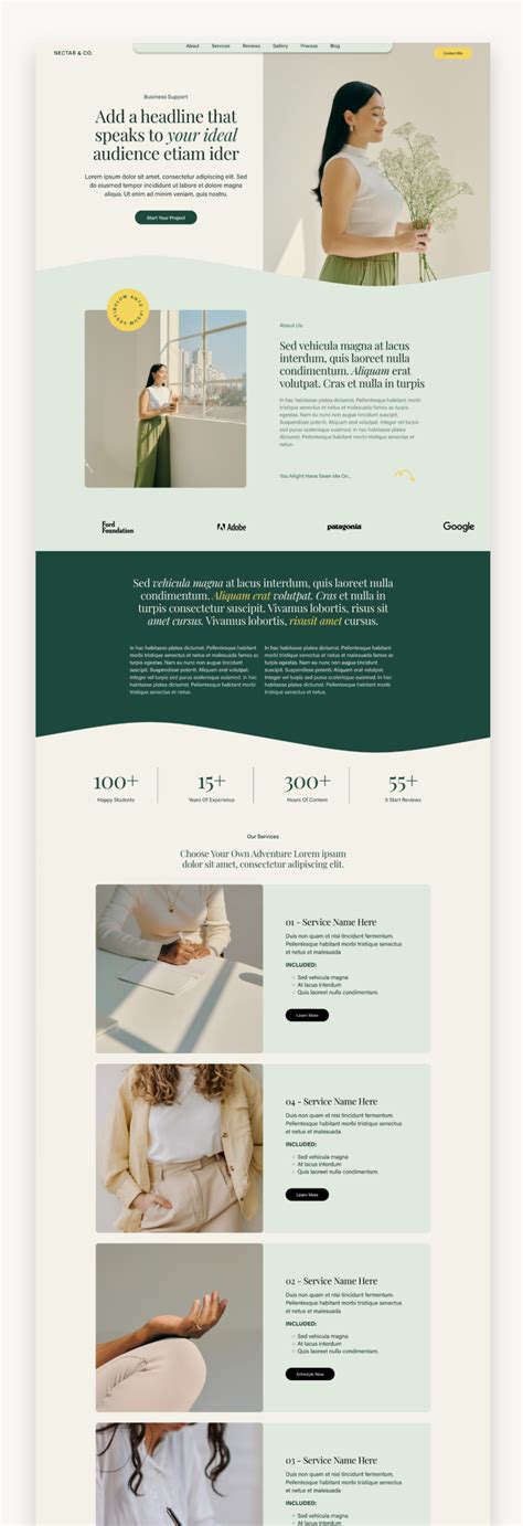 One Page Template Squarespace