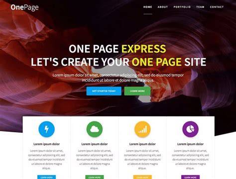 One Page Website Template Wordpress Free