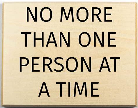 One Person At A Time Sign Printable